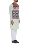 Dev R Nil_Multi Color Cotton Satin Printed Bundi_Online_at_Aza_Fashions
