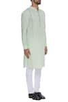 Dev R Nil_Green Cotton Classic Kurta _Online_at_Aza_Fashions