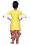 Shop_Kirti Agarwal - Pret N Couture_Yellow Silk, Cotton Tassels Frilled Sleeves Top With Dhoti Pants _at_Aza_Fashions