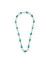 Buy_Posh By Rathore_Blue Pearl Bead Embellished Necklace _at_Aza_Fashions