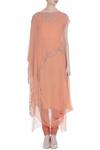 Shop Kavita Bhartia Peach Chiffon Bardot Embellished Kurta Set Online at Aza Fashions Shop_Kavita Bhartia_Peach Chiffon Bardot Embellished Kurta Set _Online_at_Aza_Fashions