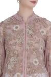 Kavita Bhartia_Pink Round Sheer Embroidered Jacket _at_Aza_Fashions