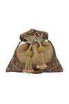 Buy_The Pink Potli_Gold Shimmer Embroidered Potli _at_Aza_Fashions