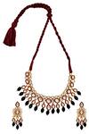 Shop_Hema Khasturi_Meenakari Work Jewellery Set_at_Aza_Fashions