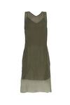 Buy_Urvashi Kaur_Olive Green Kota Doria Round Neck Cotton Shibori Dyed Tunic With Inner _Online_at_Aza_Fashions