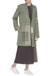 Buy_Urvashi Kaur_Green Cotton Patchwork, Embroidery Oversized Blazer Jacket _at_Aza_Fashions