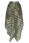Shop_Urvashi Kaur_Green Linen Embroidered Beads Round Leheriya Dyed Dhoti Pants _at_Aza_Fashions