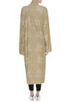 Shop_Urvashi Kaur_Beige Beads, Embroidery Open Neck Matka Silk Cutdana And Jacket _at_Aza_Fashions