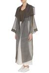 Buy_Urvashi Kaur_Grey Kota Silk Embellished Beads Round Oversized Jacket _Online_at_Aza_Fashions