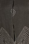 Urvashi Kaur_Gray Cotton Beads Round Neck Shibori Dyed Sheer Cutdana And Jacket _at_Aza_Fashions