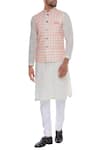 Buy_Nautanky_Pink Handwoven Cotton Nehru Jacket  _at_Aza_Fashions