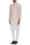 Buy_Nautanky_Pink Handwoven Cotton Nehru Jacket  _Online_at_Aza_Fashions