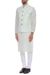 Buy_Nautanky_Blue Handwoven Cotton Nehru Jacket  _Online_at_Aza_Fashions