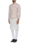 Buy_Nautanky_Pink Thai Silk Print Vintage Coin Nehru Jacket  _Online_at_Aza_Fashions