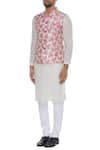 Buy_Nautanky_Pink Thai Silk Printed Nehru Jacket  _Online_at_Aza_Fashions