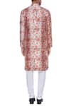 Shop_Nautanky_Multi Color Thai Silk Printed Rose Kurta With Churidar _at_Aza_Fashions