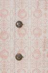 Nautanky_Pink Cotton, Thai Silk Vintage Coin Print Bundi Kurta Set _at_Aza_Fashions