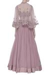 Shop_Abhishek Vermaa_Pink Embroidered Cape Lehenga Set_at_Aza_Fashions
