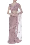 Buy_Abhishek Vermaa_Pink Embroidered Saree With Blouse_at_Aza_Fashions