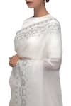 Chhaya Mehrotra_White Round Silk Organza Saree With Blouse  _Online_at_Aza_Fashions