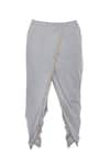 Pranay Baidya_Grey Cotton Silk Plain Dhoti Pant  _Online_at_Aza_Fashions