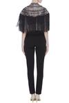 Shop_Vidhi Wadhwani_Black Fringe Capelet_at_Aza_Fashions