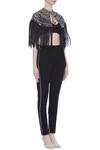 Vidhi Wadhwani_Black Fringe Capelet_Online_at_Aza_Fashions