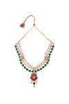 Moh-Maya by Disha Khatri_Meenakari Pendant Necklace With Pearls_Online_at_Aza_Fashions