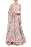 Buy_Nikasha_White Halter Printed Lehenga Set _at_Aza_Fashions