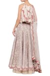 Shop_Nikasha_White Halter Printed Lehenga Set _at_Aza_Fashions
