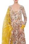 Nikasha_Multi Color Scoop Neck Floral Hand Painted Sequin Anarkali Set _Online_at_Aza_Fashions