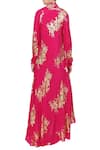Shop_Nikasha_Pink Round Printed Jacket And Dhoti Pant Set _at_Aza_Fashions