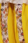 Buy_Nikasha_Yellow Crepe Silk Asymmetric Printed One Shoulder Tunic And Dhoti Pant Set _Online_at_Aza_Fashions