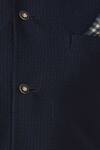 Bubber Couture_Blue Reversible Jacquard Nehru Jackets_at_Aza_Fashions