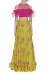Shop Pranay Baidya Yellow Raw Silk, Organza, Cotton Silk, Tafetta Cutdana, Beads Ruffle Lehenga Set at Aza Fashions Shop_Pranay Baidya_Yellow Raw Silk, Organza, Cotton Silk, Tafetta Cutdana, Beads Ruffle Lehenga Set _at_Aza_Fashions