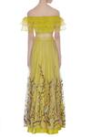 Shop_Pranay Baidya_Yellow Raw Silk, Organza, Embroidered Lehenga With Frill Blouse And Dupatta _at_Aza_Fashions