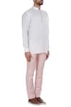 Mapxencars_Off White Linen Short Kurta_Online_at_Aza_Fashions