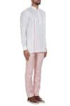 Mapxencars_White Linen Short Kurta  _Online_at_Aza_Fashions