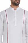 Mapxencars_White Linen Short Kurta  _at_Aza_Fashions