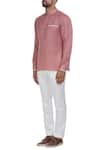 Buy_Mapxencars_Pink Linen Short Kurta  _Online_at_Aza_Fashions