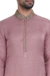 Mapxencars_Pink Silk Kurta Set  _at_Aza_Fashions