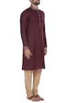 Mapxencars Maroon Silk Kurta Set Online at Aza Fashions Mapxencars_Maroon Silk Kurta Set_Online_at_Aza_Fashions