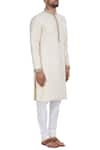 Mapxencars_White Silk Kurta Set  _Online_at_Aza_Fashions