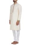 Buy_Mapxencars_White Silk Kurta Set  _Online_at_Aza_Fashions