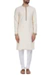 Shop_Mapxencars_White Silk Kurta Set  _Online_at_Aza_Fashions