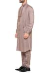 Buy_Amaare_Brown Draped Kurta With Attached Scarf And Pants_Online_at_Aza_Fashions