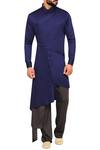 Buy_Amaare_Blue Wrap Asymmetric Hem Kurta With Pants_at_Aza_Fashions