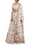 Nakul Sen_Pink Floral Embroidered Organza Lehenga With Sequin Blouse And Dupatta_Online_at_Aza_Fashions