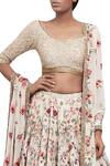 Buy_Nakul Sen_Pink Floral Embroidered Organza Lehenga With Sequin Blouse And Dupatta_Online_at_Aza_Fashions