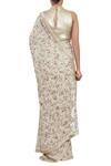 Shop_Nakul Sen_Beige Kashmiri Dorukha Embroidered Saree With Blouse_at_Aza_Fashions